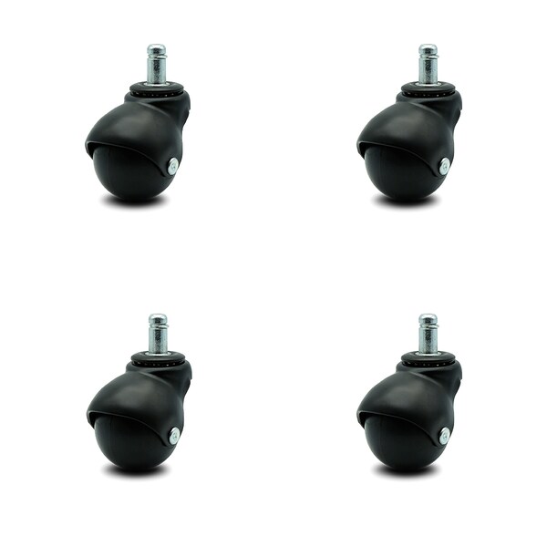 Service Caster 2 Inch Flat Black Hooded Grip Ring Ball Casters, 4PK SCC-GR01S20-POS-FB-716-4 - main